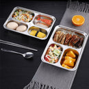 Axyaa Stainless Steel Divided Plate for Portion Control and Serving Snacks