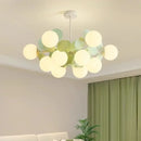 Axyaa Magic Beans Green Leaf Chandelier - Modern French Ceiling LED Hanging Lamp for Kids & Living Room