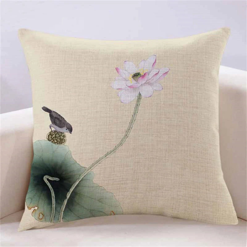 Lotus Cushion Cover by Axyaa: Stylish Home Decor Pillowcase for Living Room, Car, and More