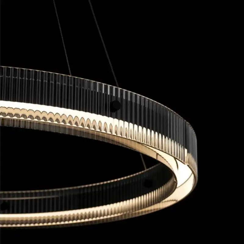 Axyaa Smoky Grey Glass Pendant Chandelier for Minimalist Modern Living Room
