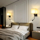 Axyaa LED Fabric Lampshade with USB Port and Adjustable Angle Spotlight