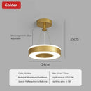 Axyaa LED Circle Ceiling Light Black Gold Lustres Home Decor Fixture