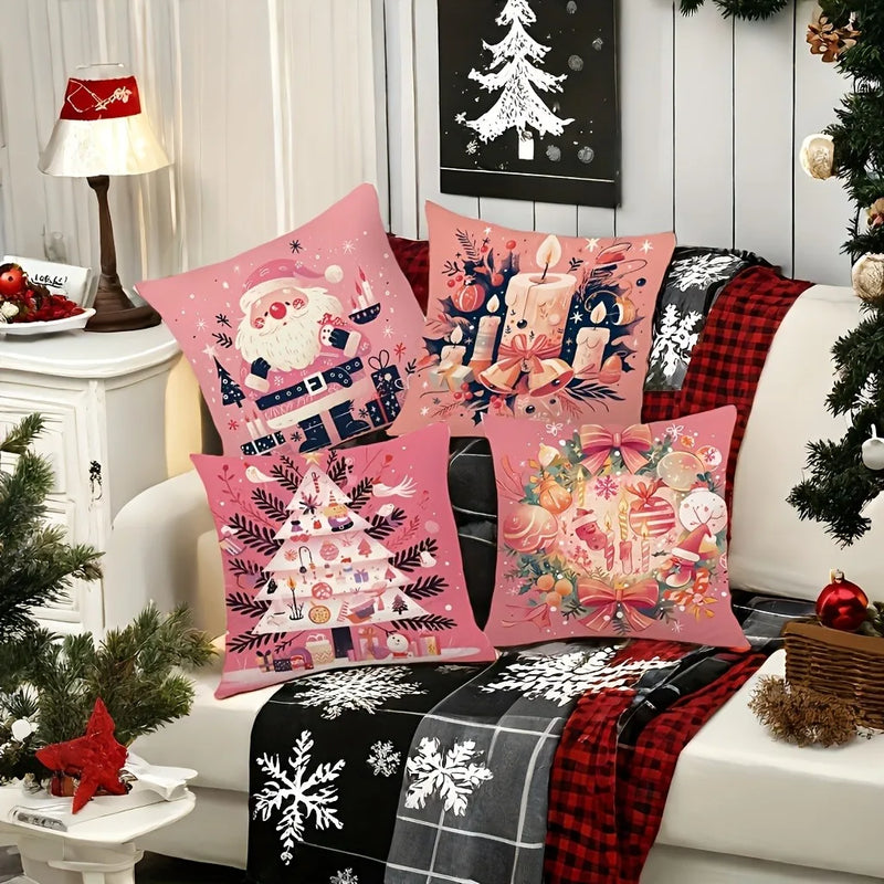 Axyaa Christmas Pillowcase: Cozy Living Room Decor for Sofa, Couch, Bed
