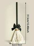 Axyaa Halloween Witch Broom Decor Set - Gothic Tabletop Ornaments & Handmade Craft