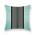 Axyaa Teal Blue Geometric Cushion Cover for Home Sofa Decor