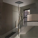 Axyaa Nordic Black LED Chandelier for Living Room Stairs Dimmable Pendant Light