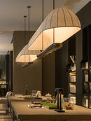 Axyaa Japanese Style Fabric Chandelier: Rustic Wabi Sabi Lighting for Home Decor