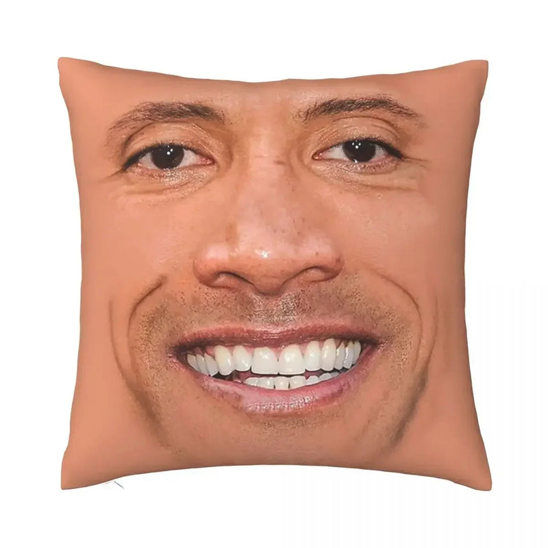Dwayne Johnson Rock Face Cushion Cover for Sofa by Axyaa - Home Decor Pillowcase