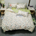Axyaa Daisy Print Bedding Set: Queen/King Duvet Cover, Flat Sheets - Cozy & Durable