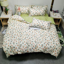 Axyaa Daisy Print Bedding Set: Queen/King Duvet Cover, Flat Sheets - Cozy & Durable