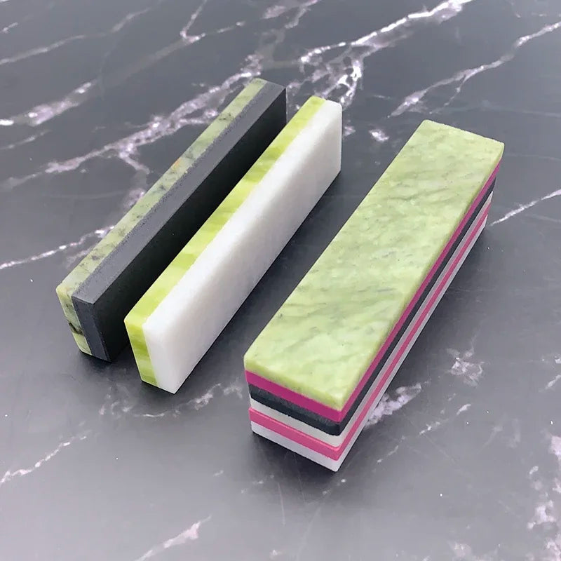 Axya Natural Agate Knife Sharpening Stone - Double-Sided Diamond Grinding Whetstone