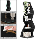 Axyaa 5-Tier Modern Corner Bookshelf in Black