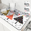 Axyaa Christmas Tree Non-slip Coffee Cup Drying Mat: Absorbent & Drainage for Kitchen Counter