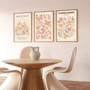 Axyaa Abstract Butterfly Flower Market Matisse Art Prints Set