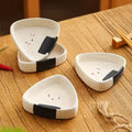 Axyaa Ceramic Dots Triangle Rice Ball Dipping Dish for Hot Pot - Creative and Stylish