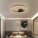 Axyaa LED Ceiling Light: Modern Aluminum Ring for Bedroom, Study - Full Spectrum Lighting