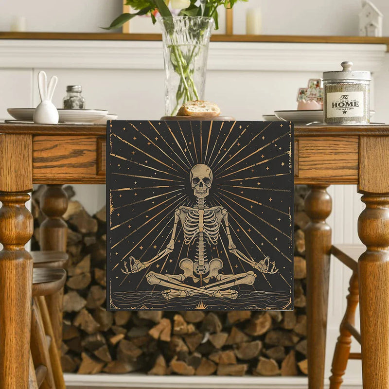 Axyaa Skull Astrology Table Runner for Wedding Decor and Dining Table Display