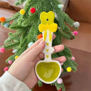 Axyaa Ceramic Christmas Tree Dessert Spoon Cute Korean Ramen Ice Cream Kitchen Accessories