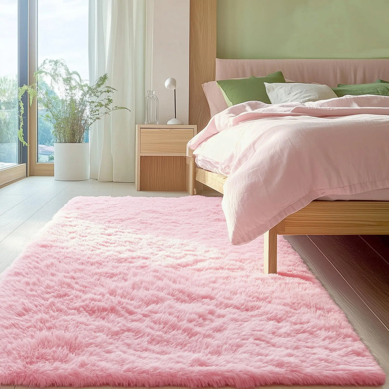 Axyaa Kids Bedroom Shaggy Carpet: Soft, Fluffy, Cozy Rugs for Boys and Girls
