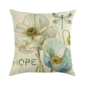 Axyaa Floral Print Linen Pillow Case for Home Decor - 45*45cm