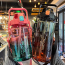 Axyaa 1.5/2L Portable Plastic Sports Water Bottle with Straw and Strap