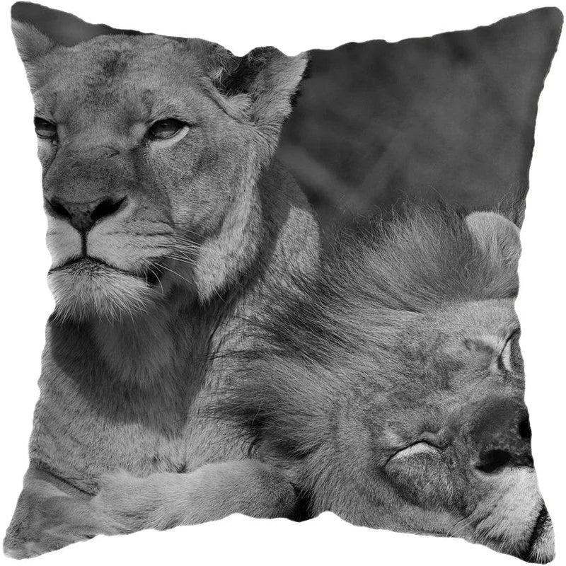 Wild Animals Lions Tigers Cushion Cover - Axyaa Luxury Home Decor