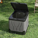 Axyaa Portable Folding Toilet with Lid Trash Bin for Camping Travel