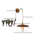 Axyaa Nordic Wood LED Wall Lamp with Pull Chain Switch