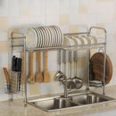Axyaa Stainless Steel Plate Rack Holder for Over the Sink, Kitchen Tableware Organizer