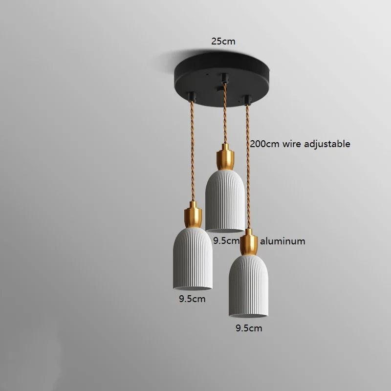 Axyaa Walnut Ceramic Nordic LED Pendant Lights - Japanese Style Modern Hanging Lamp
