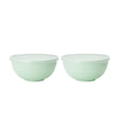 Axyaa Light Green Plastic Bowl Set with Lid for Kitchen, RV, Camping & Work
