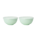 Axyaa Light Green Plastic Bowl Set with Lid for Kitchen, RV, Camping & Work