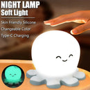 Axyaa Octopus Whale Silicone Lamp: Rechargeable Cute Animal Nightlight for Kids