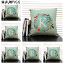 Axyaa 26 Letter Design Linen Sofa Cushion Cover 45x45cm Pillow Case for Bedroom & Living Room