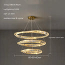 Axyaa Luxury Gold Crystal Pendant Lamp - Dimmable LED Modern Living Room Light
