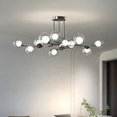 Axyaa Smoke Gray Glass Ball Chandelier Pendant Light for Modern Living Room