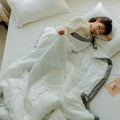 Axyaa Summer Quilt: Solid Color Washed Cotton Single Bed Thin Quilt