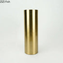 Axyaa Gold Brass Cylinder Vase Artificial Flowers Decor Desk Decoration Minimalism Metal Vases