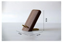 Axyaa Walnut Brass Phone Stand & Tablet Desk Holder - Secure Viewing & Recording Stand