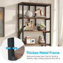 Axyaa Tall Industrial Bookshelf with Open Wood Shelves, Metal Display Storage Shelving