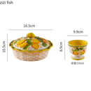 Axyaa Ceramic High-Footed Breakfast Bowl with Lid & Snack Plate