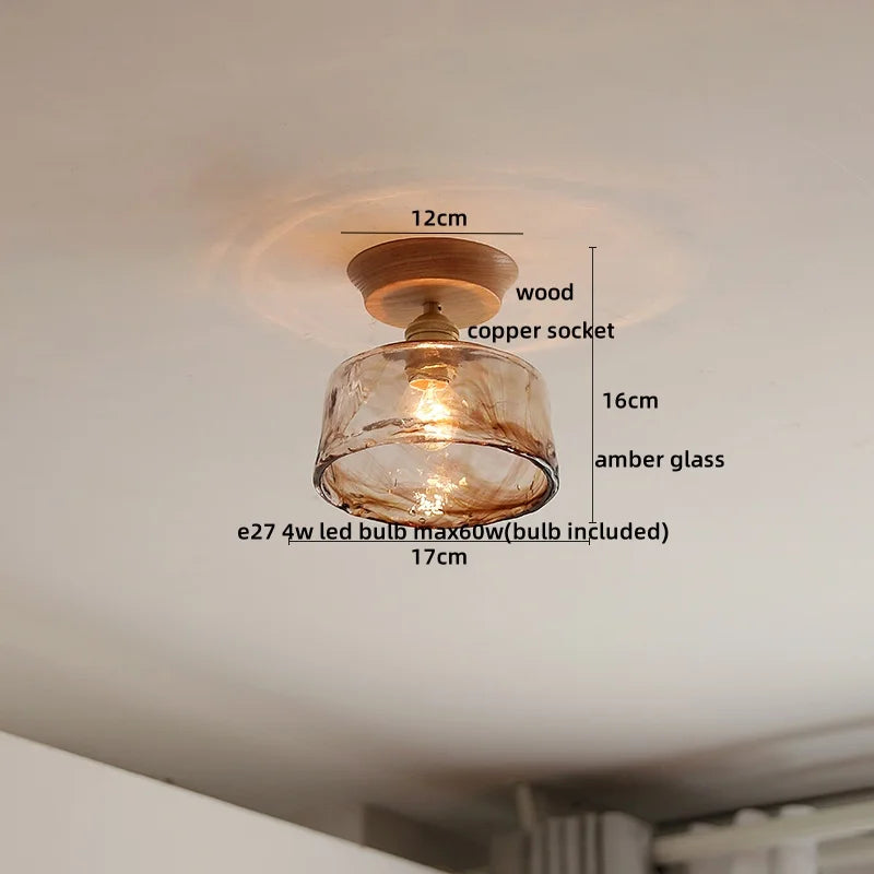 Nordic Modern Axyaa Glass LED Ceiling Lamp for Home Restaurant Balcony Lighting