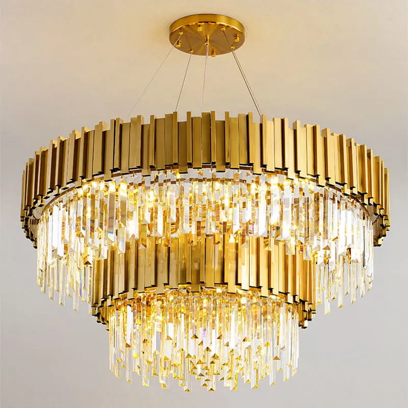 Axyaa Crystal Chandelier: Elegant European Style Pendant Lights for Villa, Restaurant, Bedroom, Living Room