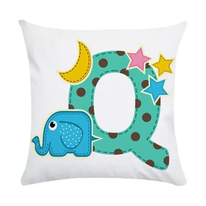Axyaa Animal Letter Printed Decorative Polyester Pillow Cover for Home, Car, Sofa