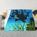 Axyaa Killer Whale Orca Ultra Soft Throw Blanket for Home Bed Couch