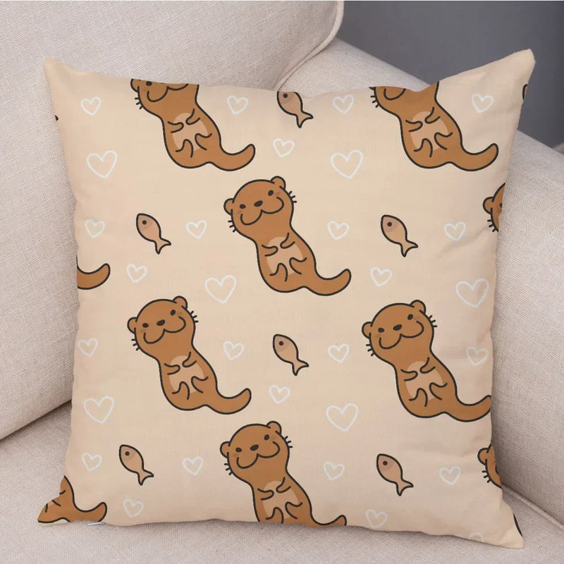 Axyaa Cartoon Animal Cushion Cover: 45*45cm for Living Room, Sofa, Car, Children's Room