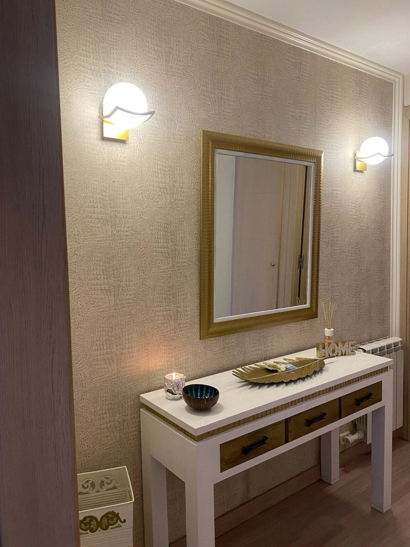 Axyaa Modern Glass Wall Lamp Gold Finish Up Down LED Light