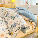 Axyaa Floral Print Reversible Cotton & Flannel Duvet Cover - Single to King Sizes