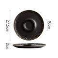 Axyaa Bead Edge Ceramic Dessert Plate for Molecular Cuisine and Sushi