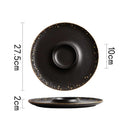Axyaa Bead Edge Ceramic Dessert Plate for Molecular Cuisine and Sushi